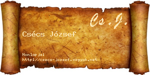 Csécs József névjegykártya